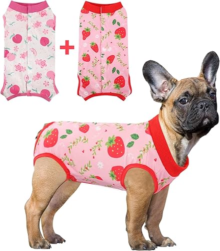 Miniatura 13 de SAWMONG Paquete de 2 trajes de recuperación para perros después de la cirugía, traje de recuperación de perros de poliéster suave, traje quirúrgico