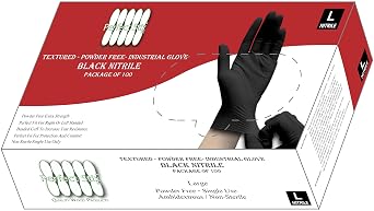 Black Nitrile Exam Gloves - Size L - Pack of 100ct
