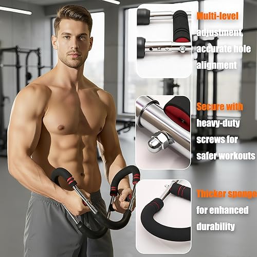 Miniatura 3 de Entrenador de brazo Twister, equipo de entrenamiento de pecho con bolsa de almacenamiento, ejercitador de pecho ajustable con 4 resortes para