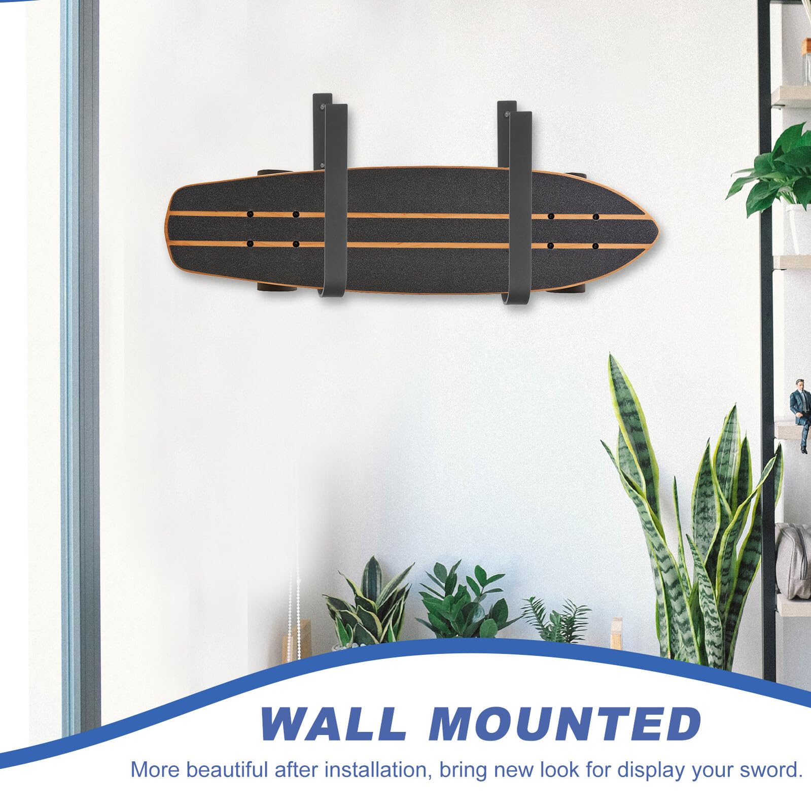 ibasenice Support Mural pour Skis et Snowboards, Crochet Métallique Noir pour Rangement Intérieur, Porte-Skis et Porte-Snowboards Solide, Capacité Élevée, Garage et Balcon, Accessoire