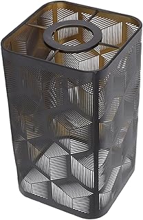 Iron Lamp Shade, Modern Decorative Bulb Guard Hollow Metal Lamp Shade Cover for E27 E26 Bulb, Metal Light Cage Lamp Guard for Bedroom Living Room Office Decor