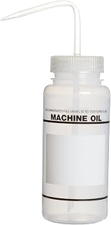 SP Bel-Art Safety-Labeled 2-Color Machine Oil (No Diamond) Wide-Mouth Wash Bottles; 500ml (16oz), Polyethylene w/Natural Polypropylene Cap (Pack of 6) (F11646-0459)