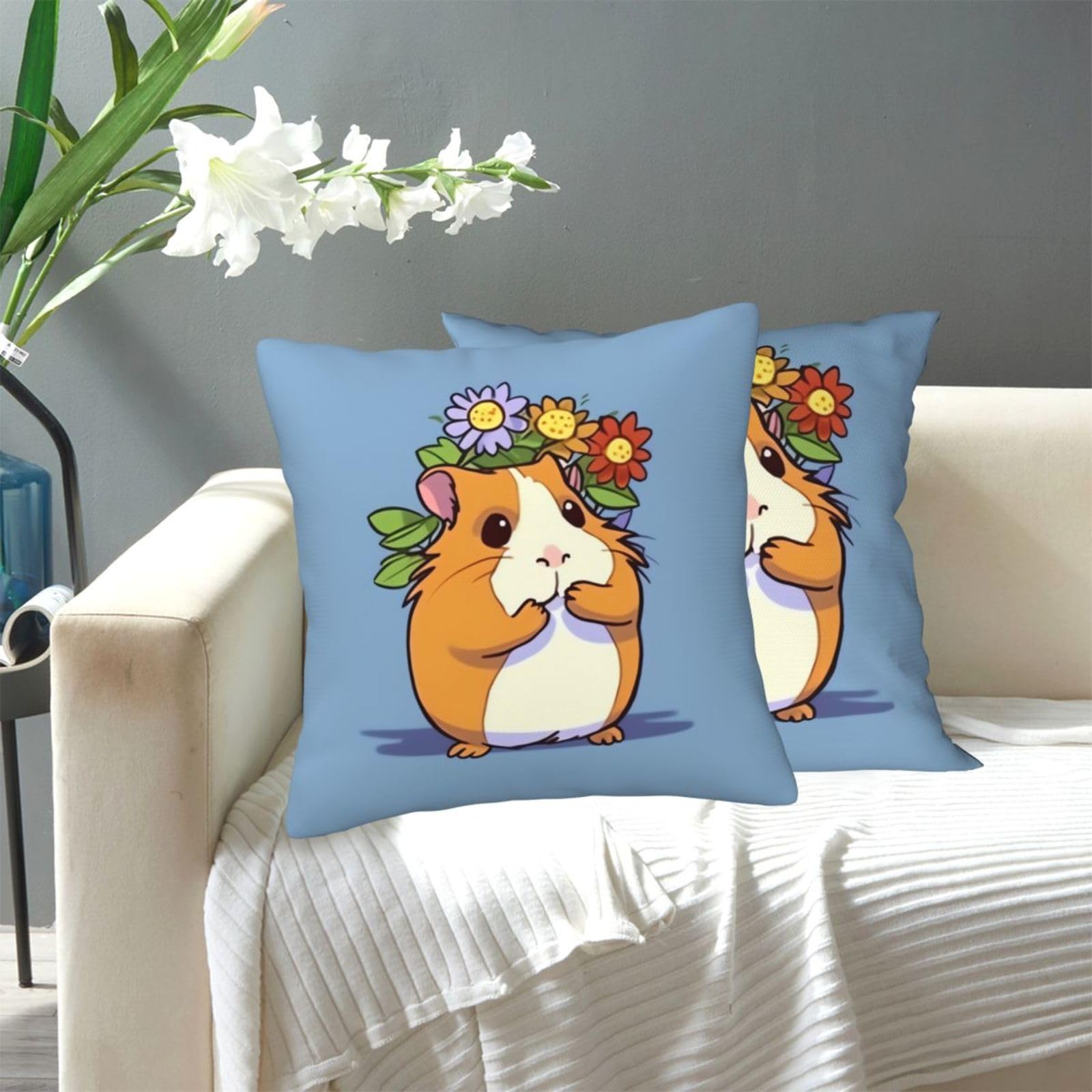 FekiLoot Decorative Throw Pillow Covers Modern Farmhouse Pillowcase Double Sided Cozy Cushion Cover for Sofa Couch Bed 20"X20" Smiling