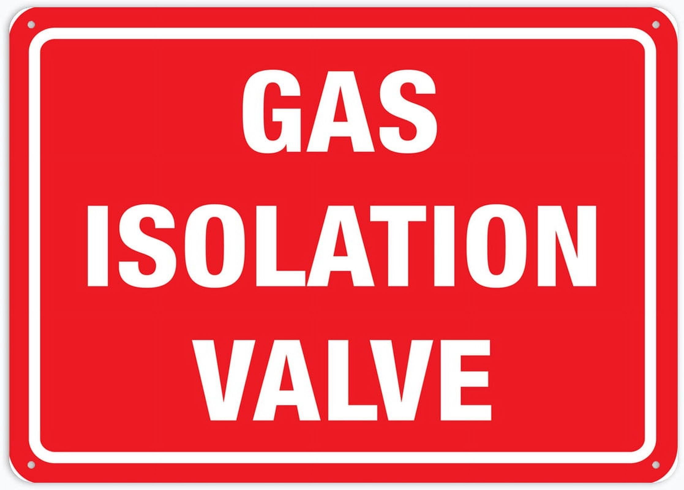 peiyeety Gas Isolation Valve Sign For Business - 8"x12" Rust Free Aluminum UV Printed, 4 Pre-Drilled Holes, Durable Weatherproof