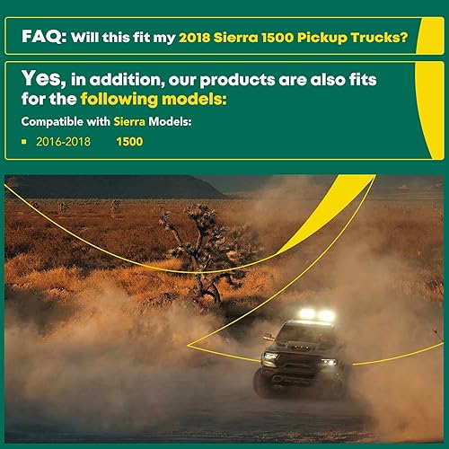 Miniatura 3 de YHTAUTO Guardabarros de bolsillo estilo remachado con kit de hardware compatible con GMC Sierra 1500 2016-2018, bengalas de rueda negras