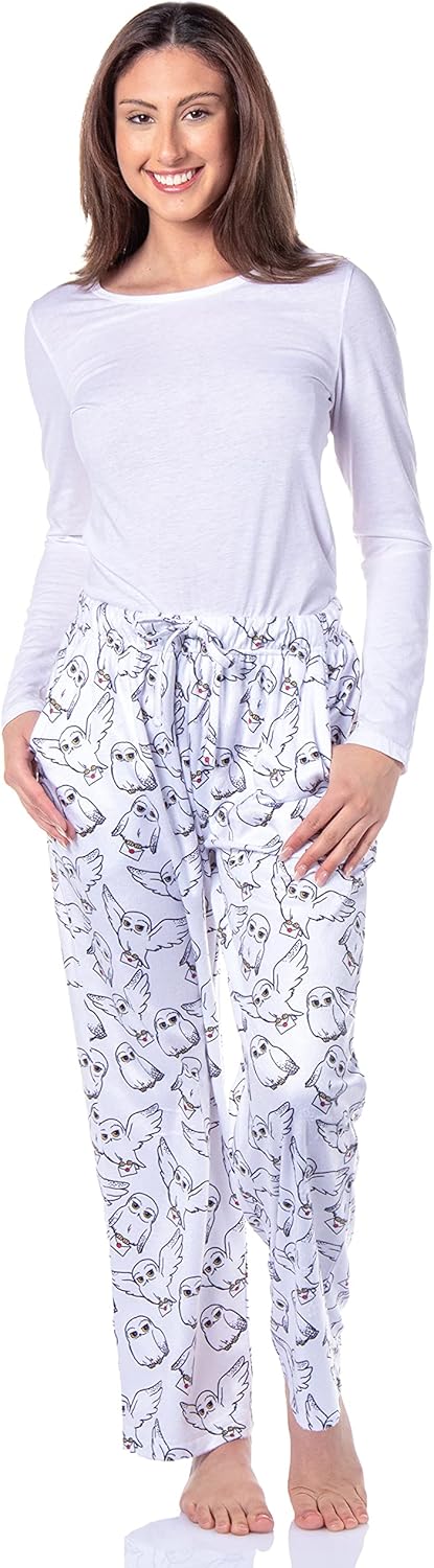 Harry Potter Womens' Hedwig Owl Character Tossed Print Sleep Pajama Pants - Image 2