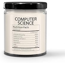 Funny Gifts for Computer Science Candle for Software Developer Staff Computer Programmer - Nutrition Facts - Thank You, Birthday, Christmas - Vanilla Scented Soy Wax, 9oz