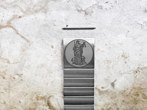 Miniatura 4 de Lady Justice - Correa grabada compatible con Samsung Watch 3 1.772 in Galaxy Watch 1.811 in Gear S3 Frontier Classic correa de acero inoxidable