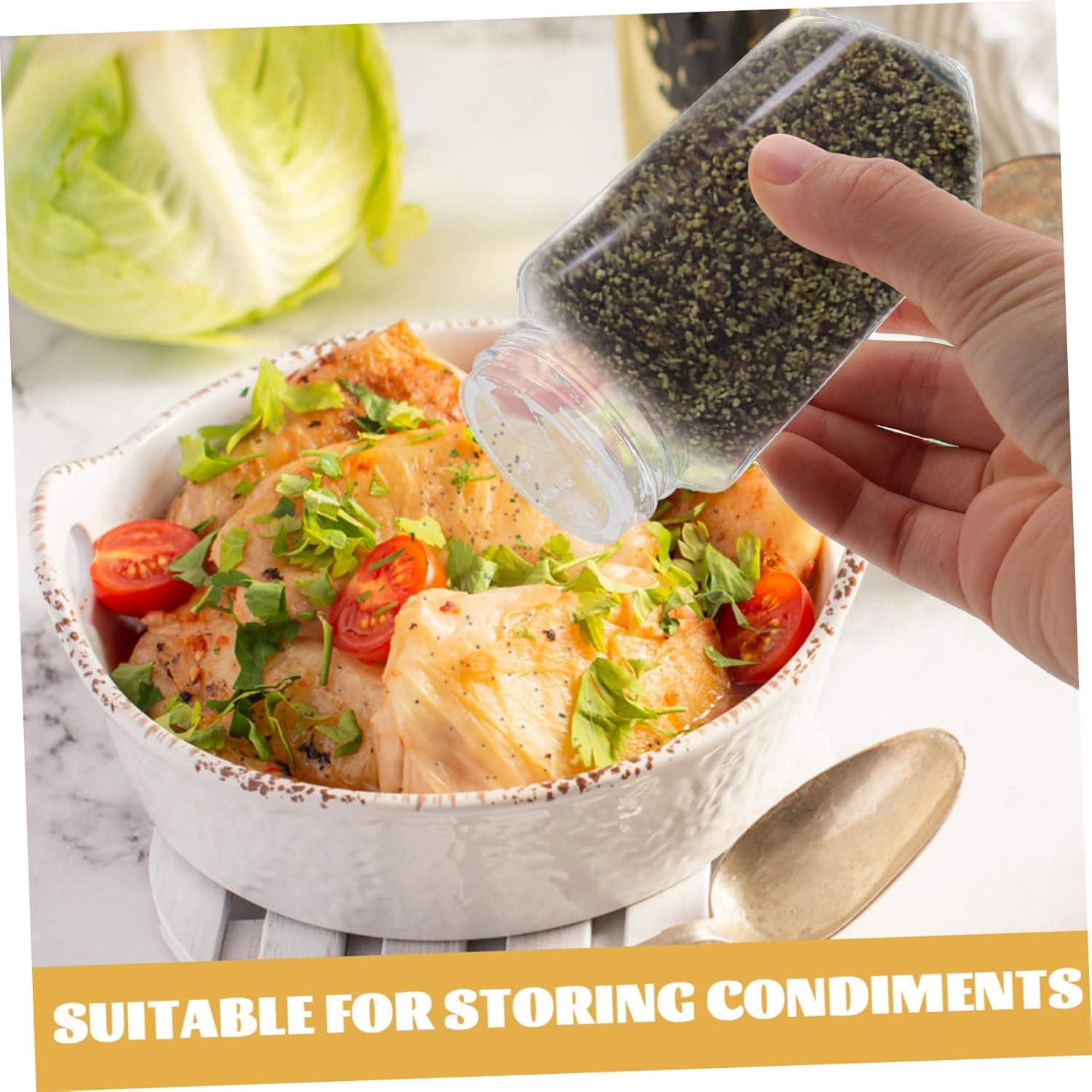 Luxshiny 12pcs Glass Set Cute Condiment Storage Containers Reusable Spice Bottles for Kitchen