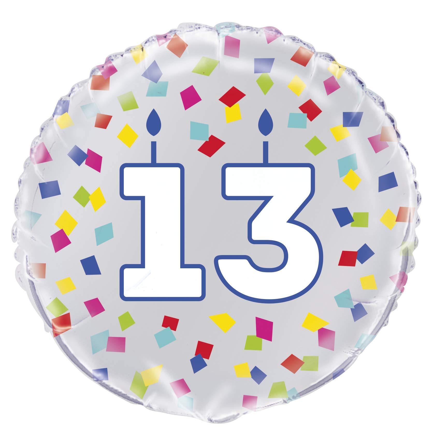 Unique Party 54031 - 18" Foil Rainbow Confetti Number 13 Balloon