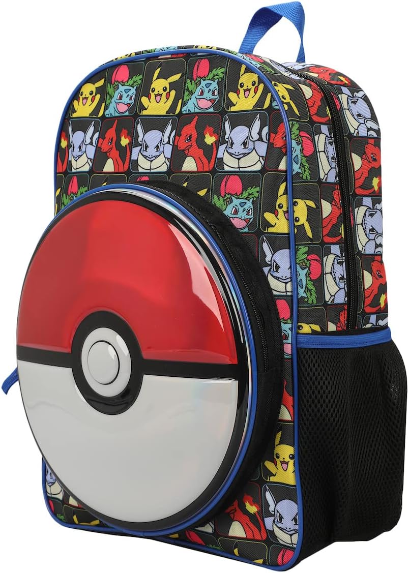 Bioworld Pokemon Evolutions With Molded Front Pokeball Panel 16 Youth Boys Backpack