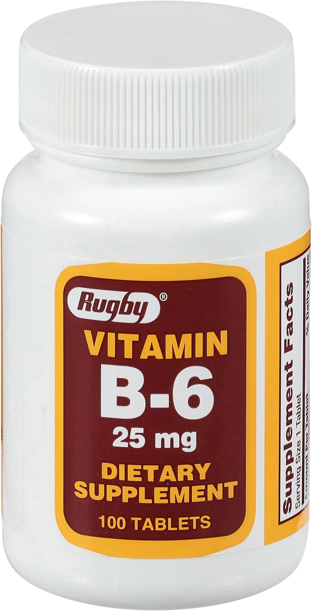 RUGBY LABORATORIES Vitamin B-6 25 mg, 100 Tablets, Watson