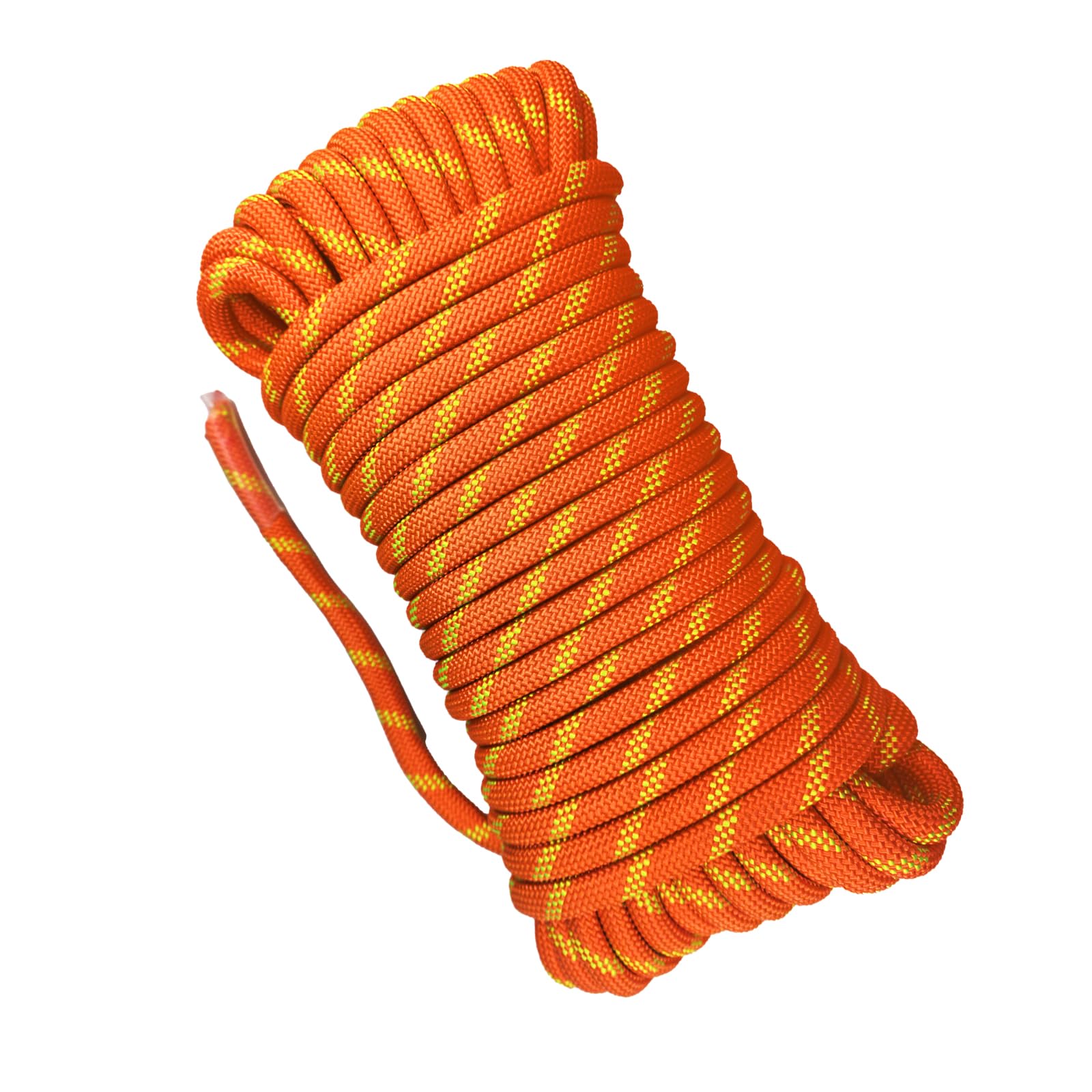 corda arrampicata 12mm 60m certificata UIAA per sicurezza | Corda nylon resistente antiusura per arrampicata, spedizioni e lavori esterni, arancione riflettente