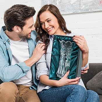 Amazon.co.jp: 豪華なギフトボックス付きクリスタルガラスの花瓶、透明