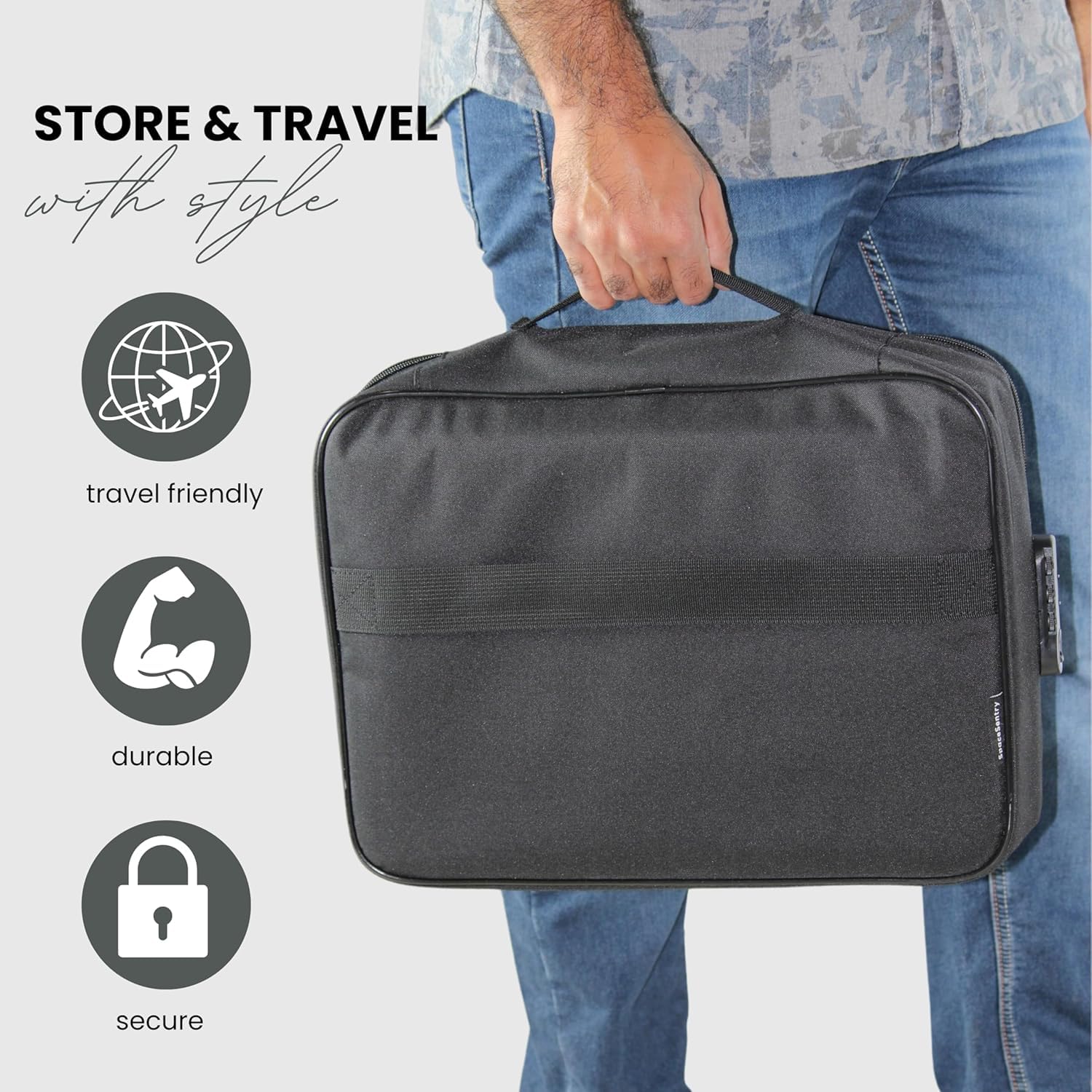 MAHNTMART PVC Fireproof Document Bags -Safe Box Fireproof Waterproof with Lock,Fireproof Document Safe Document Organizer for Travel, Fireproof File Storage Bag with Lock 14.6"X 11.4"X 3.9" (Black) 4
