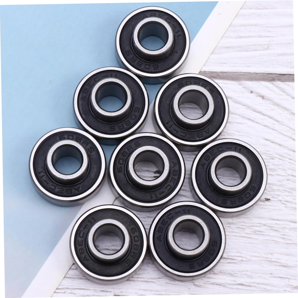 Generic 8pcs 608 2RS High Speed Skateboard Bearings Rolling Bearings for Wheels