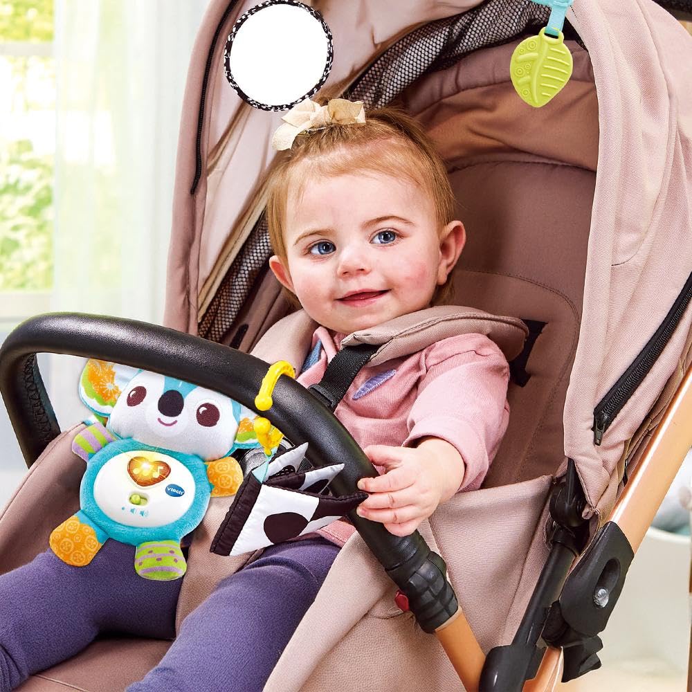 VTech Lala Tenera Koala, Tappeto Neonato per Stimolare i Sensi, Diversi Materiali e Texture, Pulsante Luminoso Cuore, 3 Accessori, 4 Canzoni e 15 Melodie, Lingua Italiana, Batterie Incluse, 0-36 Mesi