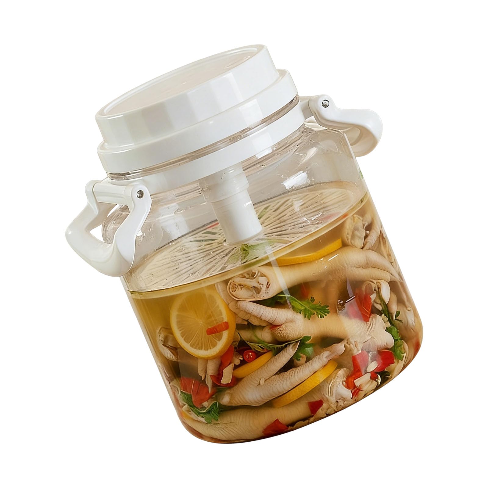 Kalttoy Multipurpose Household Fermentation Container with Leakproof Lid Large Pickle Jar with Handle Stackable Seasoning Storage Canisters