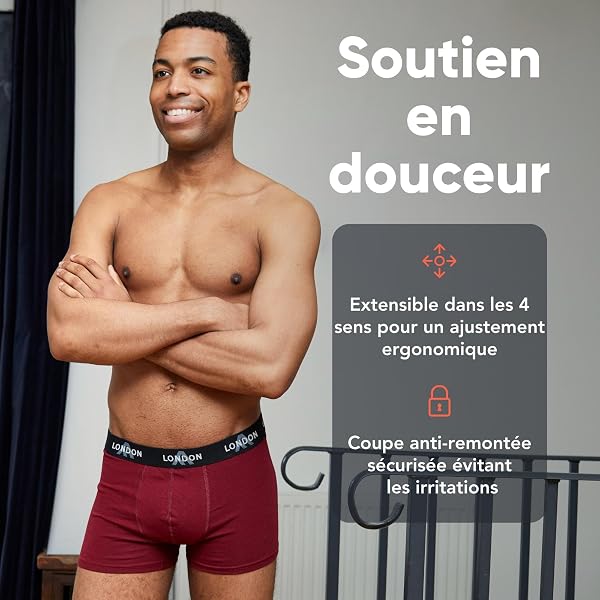 Boxers FM London Lot de 4/8 pour Hommes avec Ceinture élastique - Boxers Doux pour Hommes - 4
