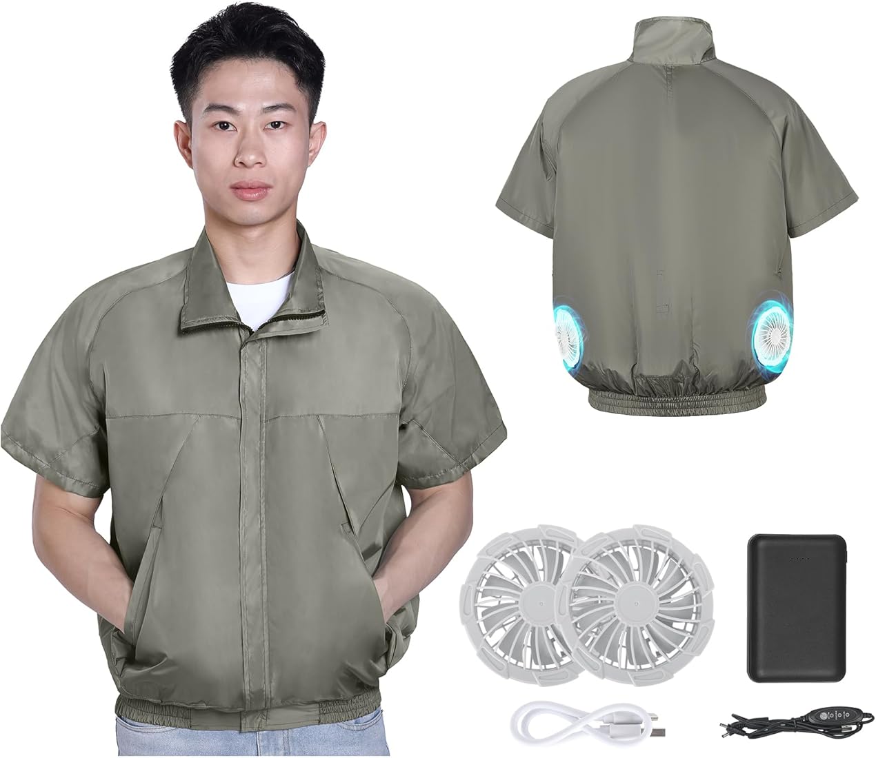 松野屋 キャンバスフラットショルダー 空調作業服 ファンバッテリー