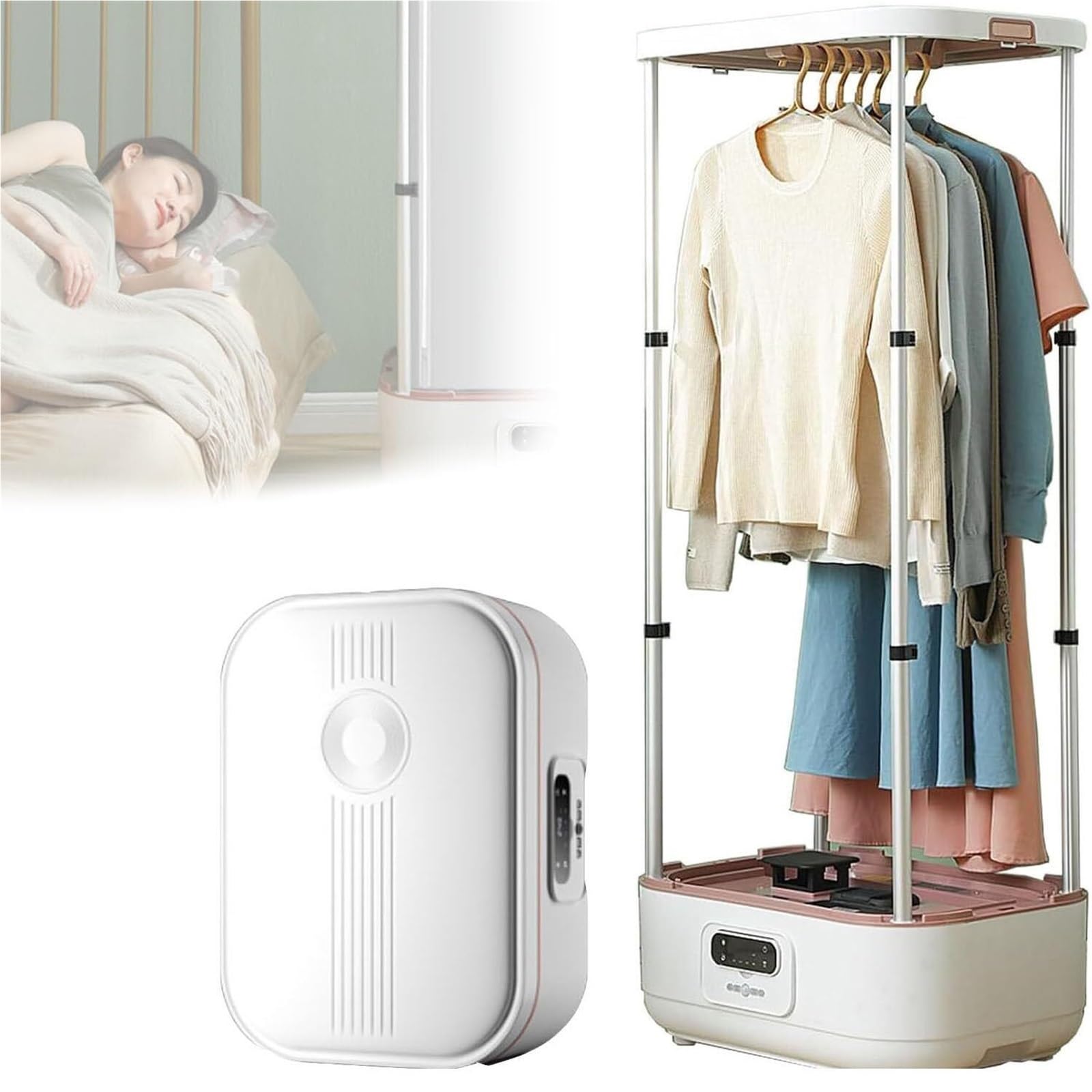 Fer à vapeur vertical sans fil pliable pour éliminer les plis et sécher le linge froissé