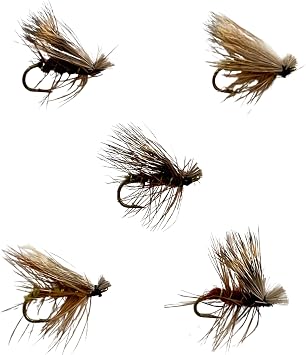 30pc Elk Hair Caddis Fly Fishing Flies, Premium Fly Fishing Dry Flies with Fly Box in 5 Colors and 3 Sizes Trout Flies | Trout Fly Assortment