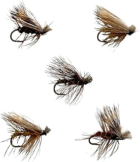 30pc Elk Hair Caddis Fly Fishing Flies, Premium Fly Fishing Dry Flies with Fly Box in 5 Colors and 3 Sizes Trout Flies | Trout Fly Assortment - Buy now