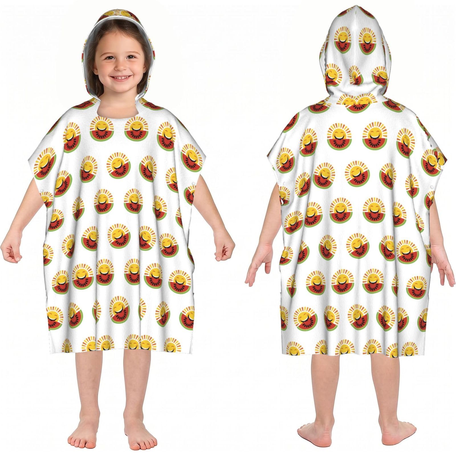 Noble Ren Watermelon Fruits Hooded Kids Beach Towels Girls Boys Swimming Coverings Towels Bath Towels, Bathrobes, And Ponchos Absorb Water Quickly And Dry Well