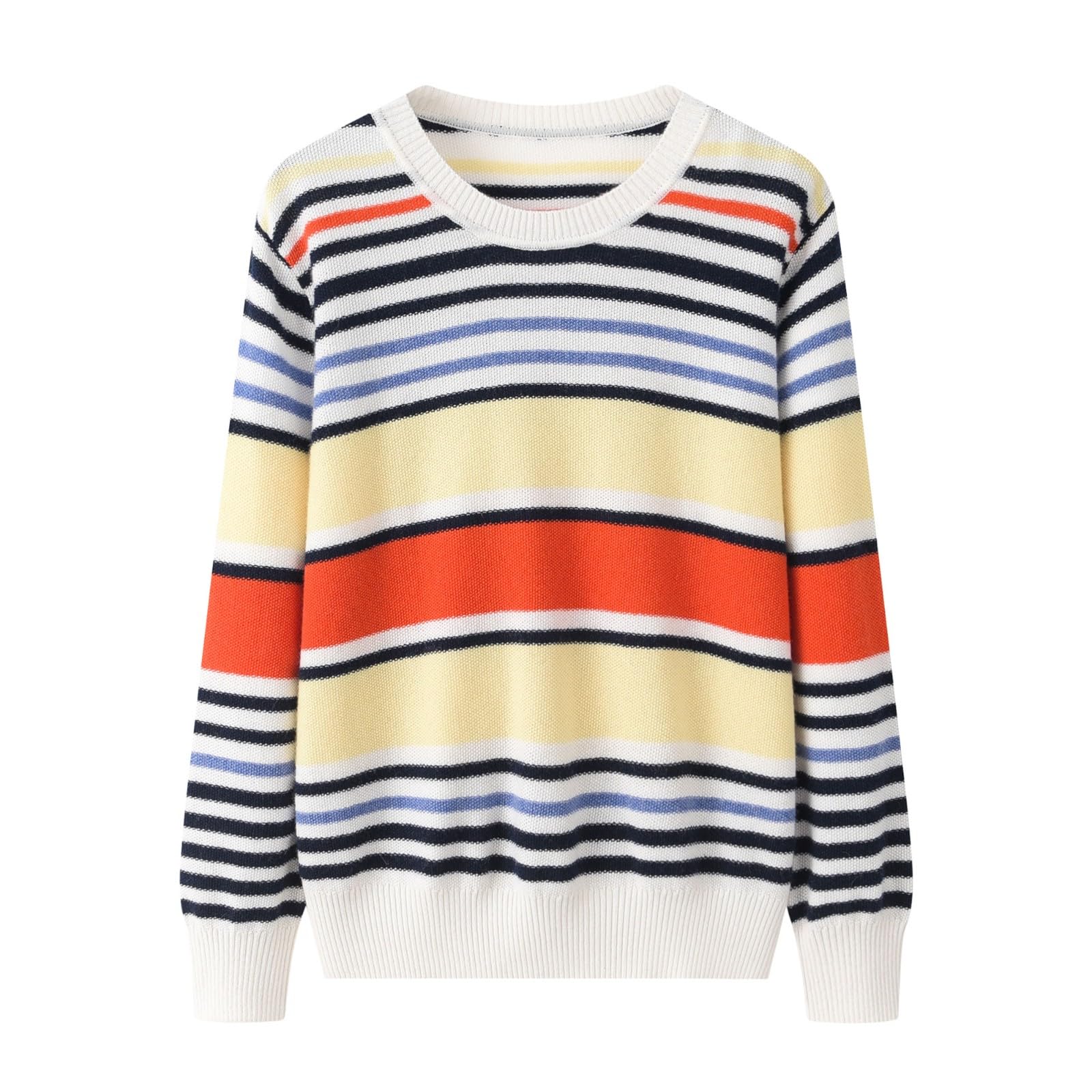 Amazon.com: Women's Colorful Striped Pullover - Crew Neck