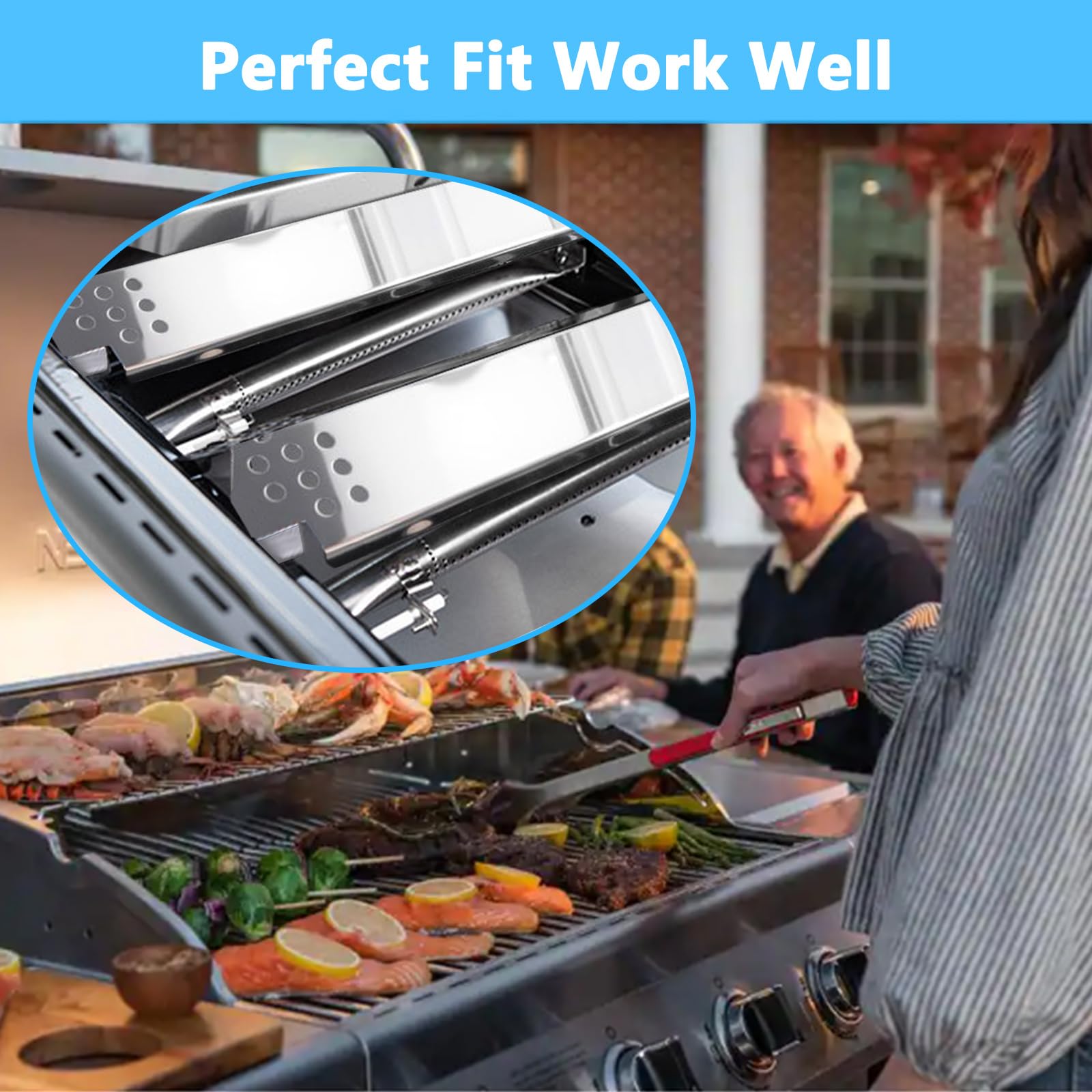 Piezas de repuesto para Nexgrill 720-0830X, quemadores de gas y domadores de llama, kit de repuesto para parrilla de gas Nexgrill 4 quemadores 720-0830X
