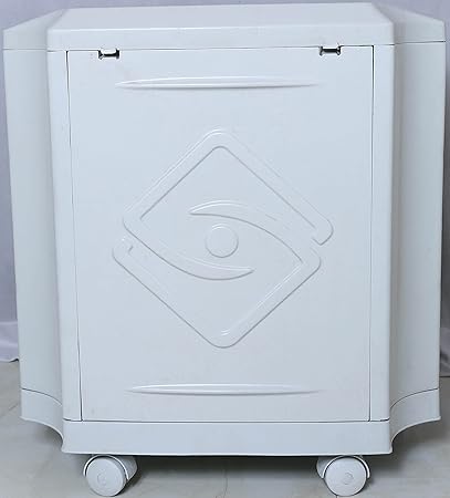 SANTRO Inverter Trolly Plastic Tall Tubular IT Single Battery Inverter Trolly (Light Grey, Off White)