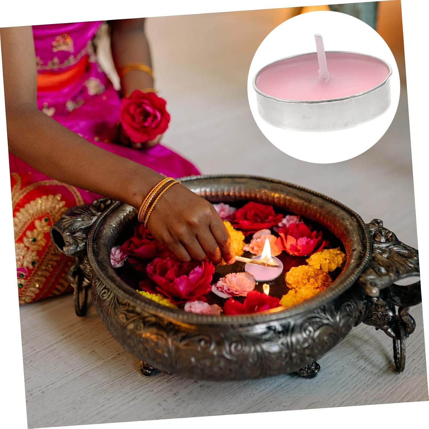 10pcs Unscented Pink Floating Candles Small Disc Candles for Wedding Flameless Decorative Floating for Party Decorations