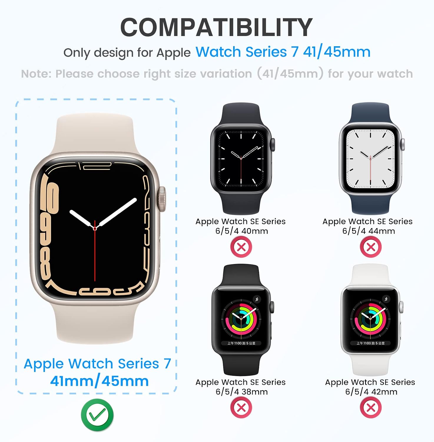 [4Pack] Tensea for Apple Watch Bumper Case 45mm Series 8 7 Accessories [No Screen Protector], iWatch Protective Hard PC Cover Shock Absorption Frame for Women Man (45 mm, Clear/Clear/Clear/Clear)