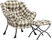 Vista 14 de HollyHOME - Silla perezosa con otomano plegable, sillón de ocio acentuado y cómodo, taburete plegable con reposapiés, sofá de ocio y silla