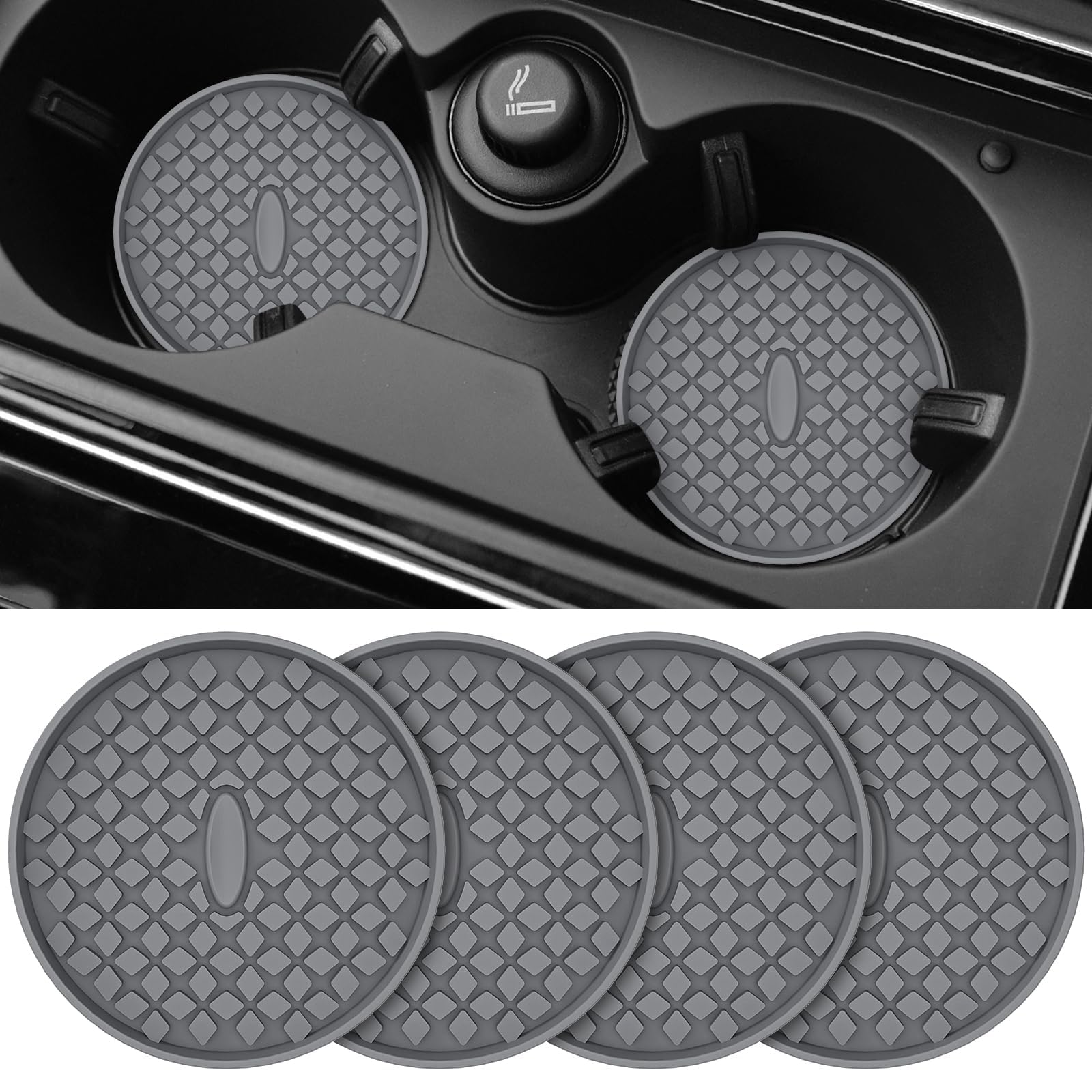 IYOUGSIAS Car Cup Coaster, for Audi SQ5 1.Gen (Typ 8R) 2012-2025 Non-slip car cup mat, Waterproof Easy to clean Heat resistant car interior accessories,C