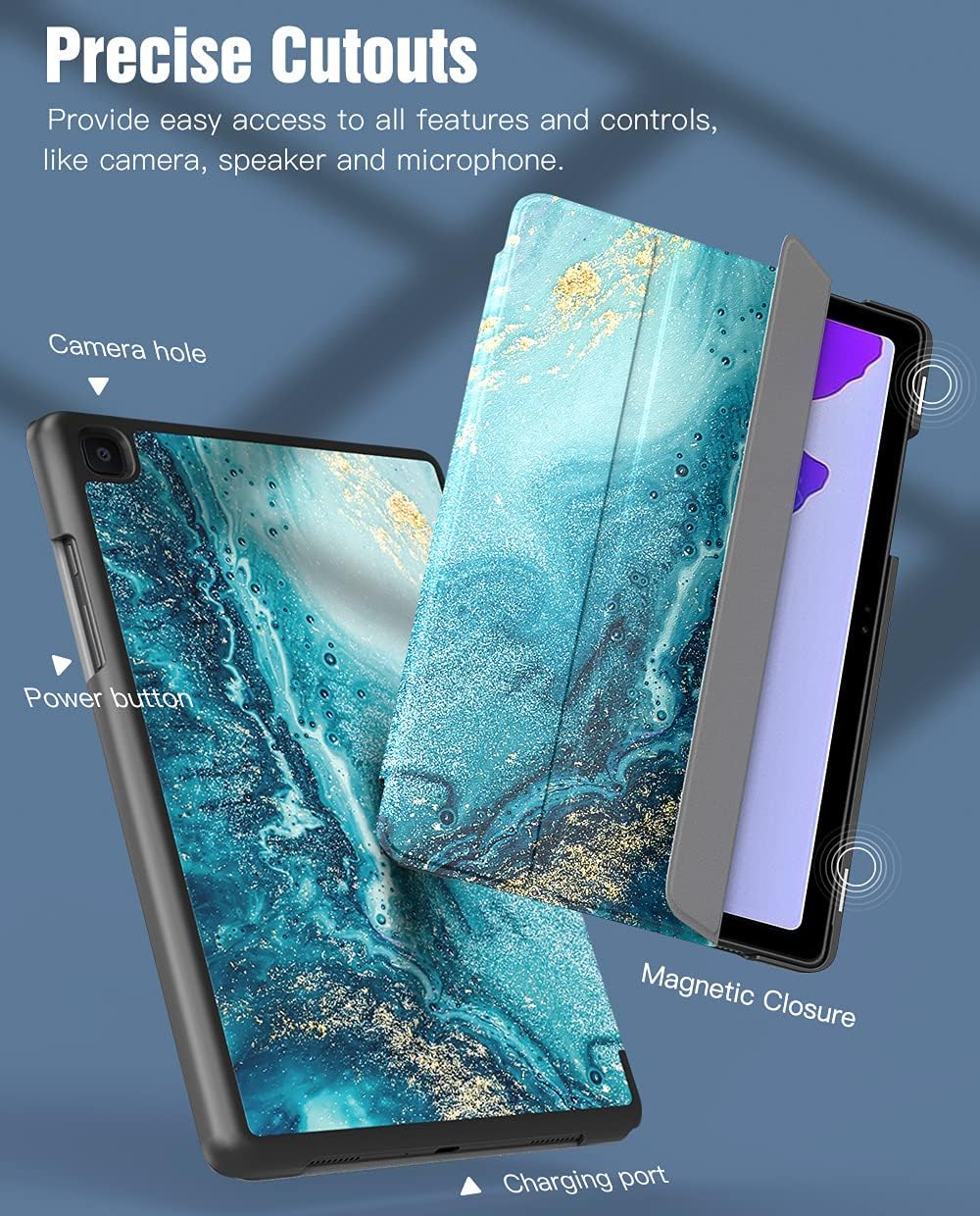 TiMOVO Case for All-New Samsung Galaxy Tab A7 10.4" 2020 Release, Slim Lightweight Tri-fold Stand Protective Cover Case for Galaxy Tab A7 Tablet (10.4-Inch, SM-T500/T505/T505N/T507) - Gilding