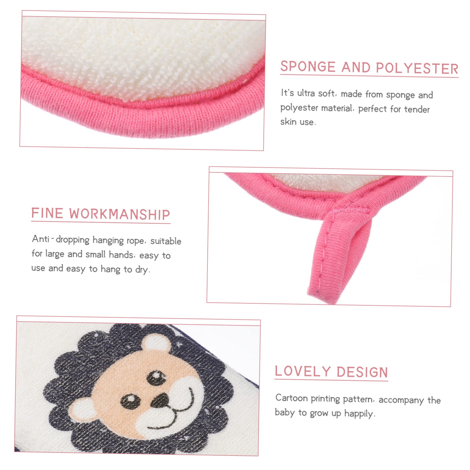 Housoutil 20 Piezas Esponja de baño con bola de baño toalla niño toalla infantil esponja exfoliante bath towels toallas del baño Malla esponja vegetal toalla de baño Depurador bebé poliéster