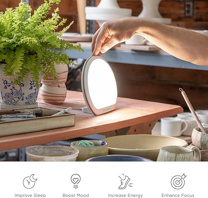 Verilux Verilux HappyLight Alba - New Round UV-Free LED Therapy Lamp, Bright White Light with 10,000 Lux, Adjustable Brightness, Color, and Countdown Timer photo 3