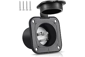 15-Amp RV Female to Plug with Waterproof Cover - NEMA 5-15 Male Wall outlet