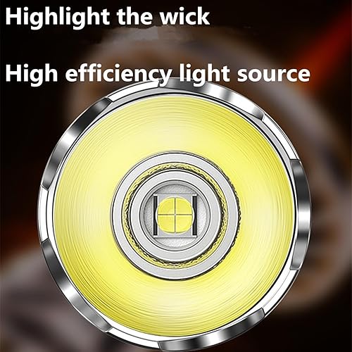 Miniatura 3 de Paquete de 2 linternas LED, 100000 lúmenes, linterna súper brillante, zoomable, linterna recargable con 4 modos, potente linterna de mano (paquete