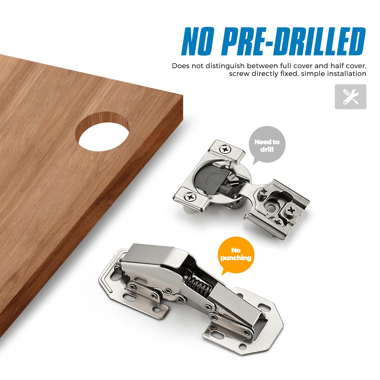 Hidden Cabinet Hinges - Soft Close & Concealed -6 Hidden Cabinet Hinges - Soft Close & Concealed -6