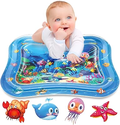 Infinno Wassermatte Baby Wasserspielmatte Spielzeug, Spielmatte Baby für 3 6 9 Monate Blauer Ozean