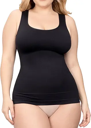 WAISTLINE Women's Compression Tank Top with Wide Straps - Shapewear Camisole for Women - Body Shaper Cami for Tummy Control