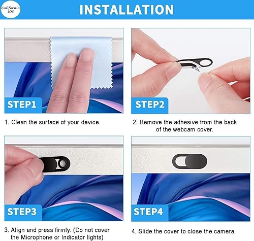 Miniatura 6 de Funda deslizante para cámara de laptop, paquete de 8 fundas para cámara web, cubierta para cámara de teléfono, cubierta ultrafina para cámara de