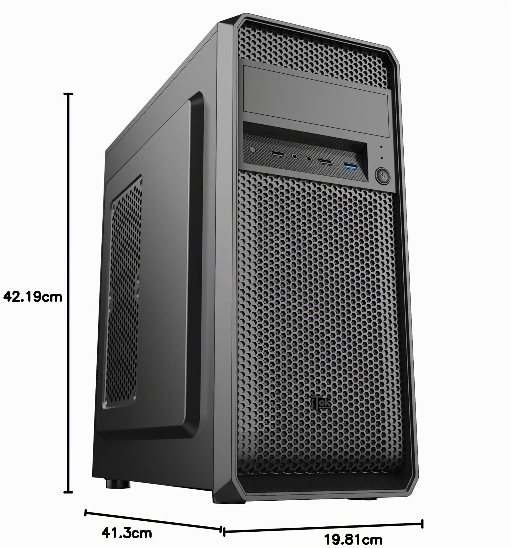 Itek Caja Pc PRIME Dark - Torre Mediana, ATX, 500W, USB3.0, Ventilador 12cm