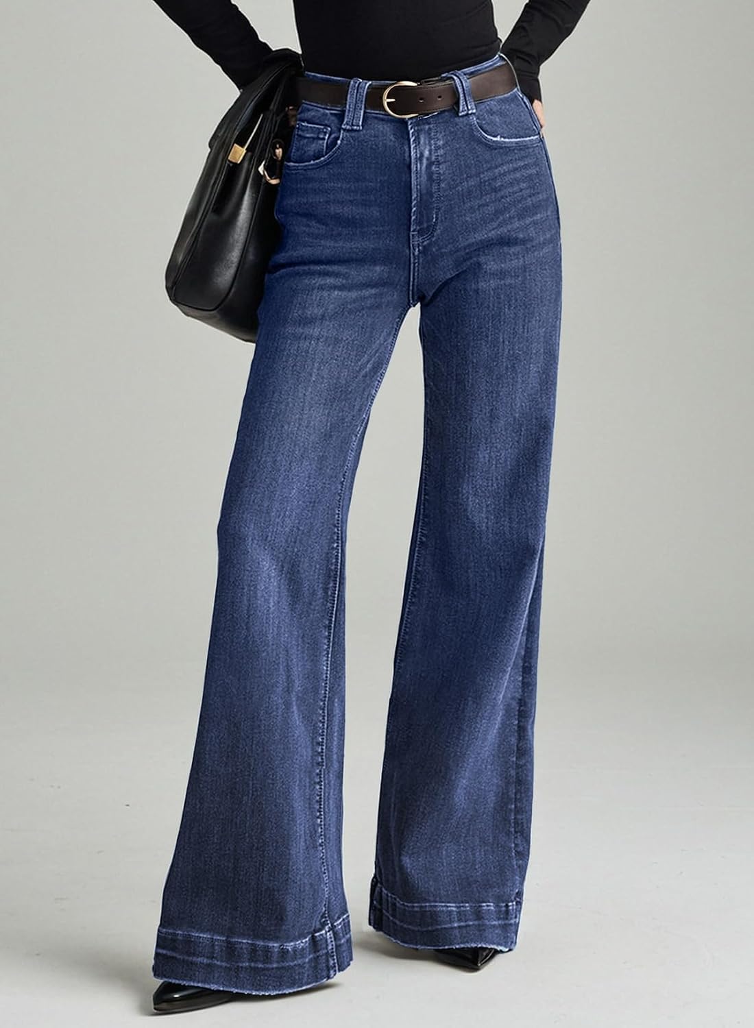  Women's Wide Leg Baggy Flare Jeans High Waisted 2026 Denim Pants thumbnail