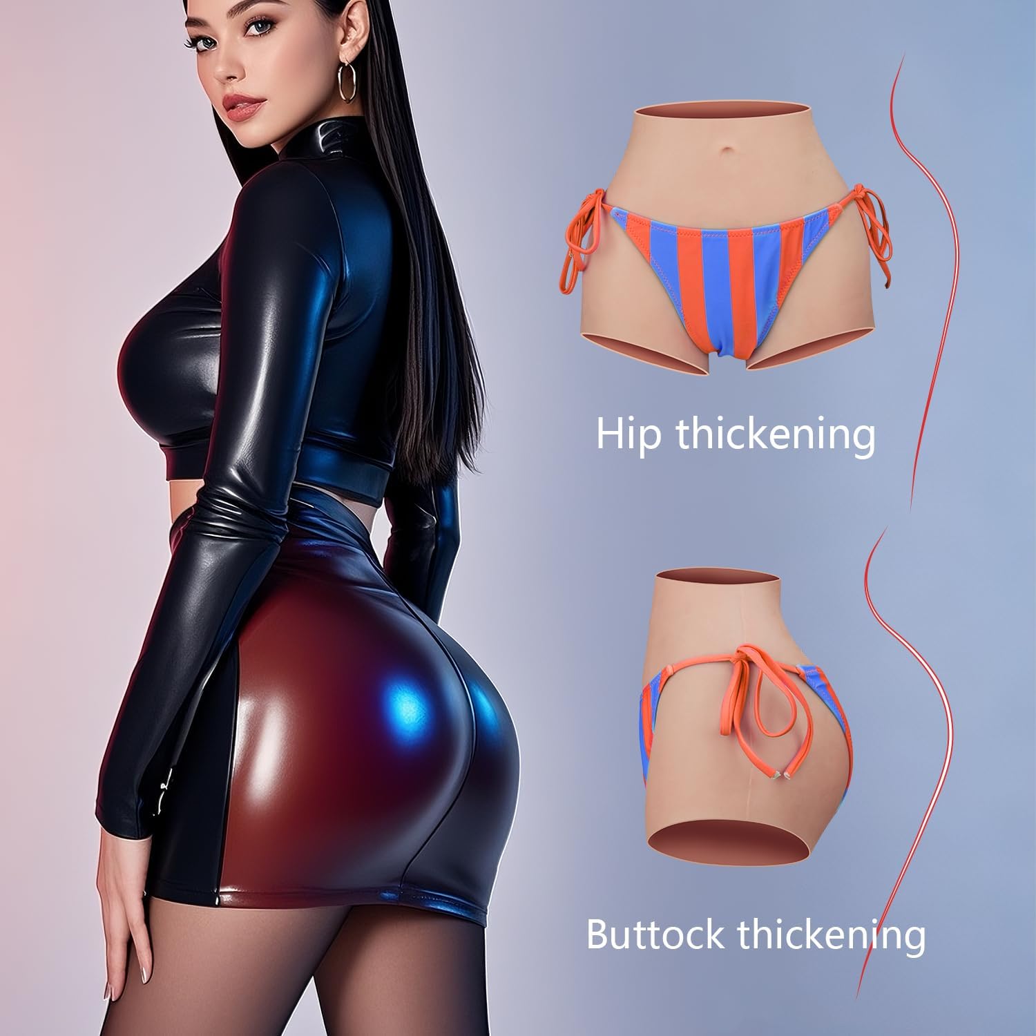 Dabron Silicone Hip Enhancer,Silicone Butt Pads and Butt Shapewear,Perfect for Cosplayers and Drag Queens