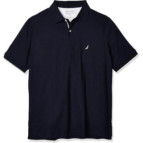 Nautica Men's Big and Tall Classic Fit Short Sleeve Solid Performance Deck Polo Shirt