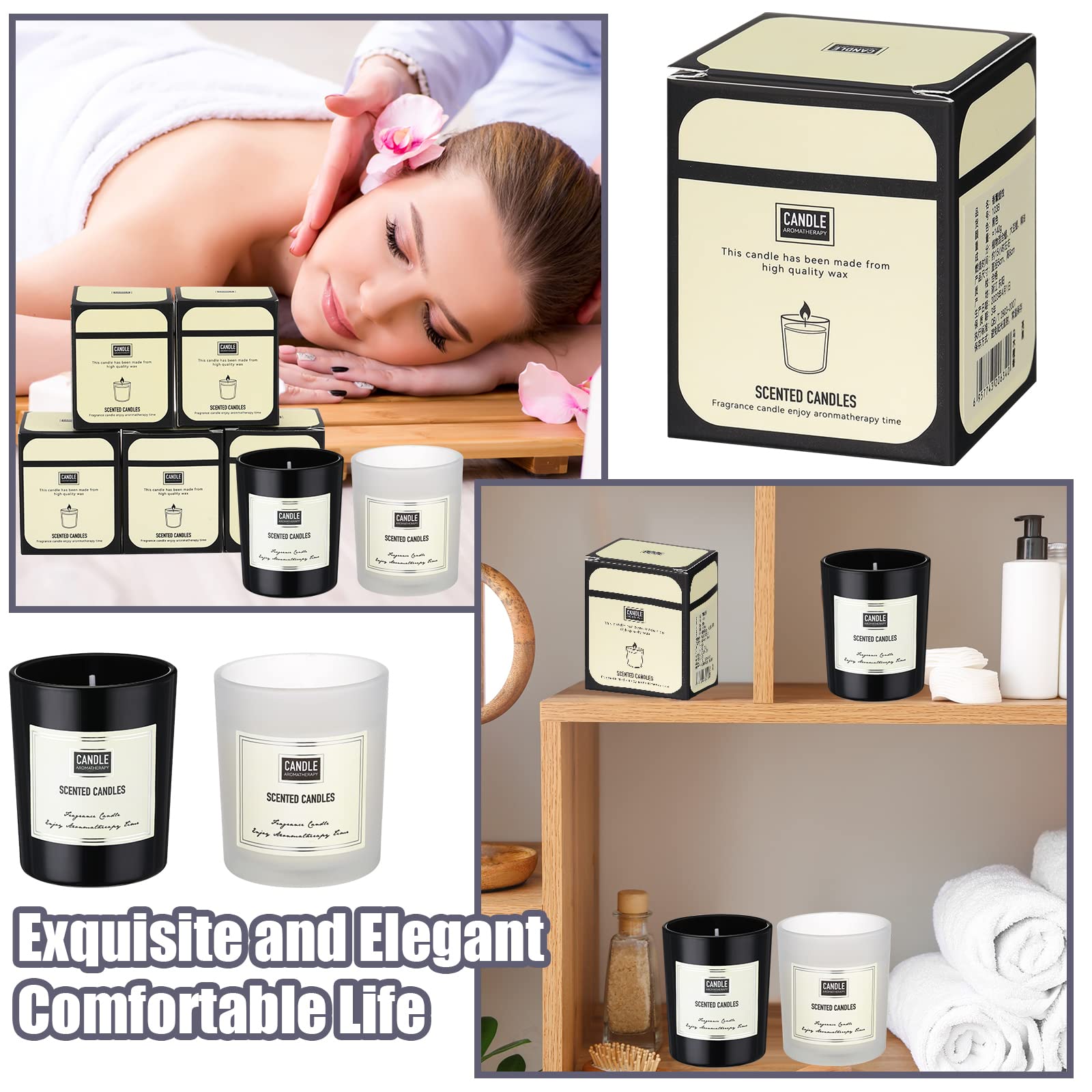MTLEE 24 Stück Kerzen für Zuhause Duftkerzen Geschenkset für Frauen Bulk 8 langlebige Aromatherapie Jar Kerze Sojawachs Kerzen für Lehrer Geburtstag Thanksgiving Jahrestag (frischer Duft, eleganter