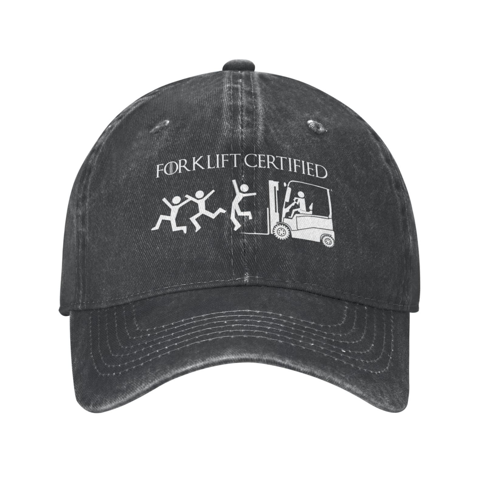 Kwqdozf Unisex Black Funny Cap Forklift Certified Cap For Men Baseball Caps Vintage Hat